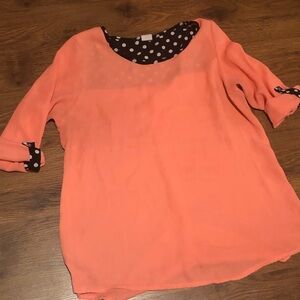 Peach colored maternity shirt